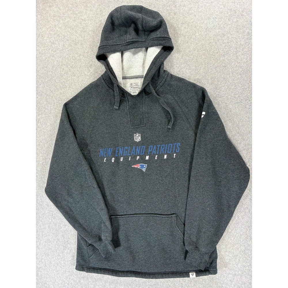 New England Patriots NFL Football Sideline Hoodie Sweatshirt (Men's Medium) Gray